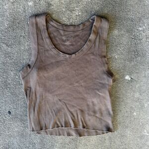 Brown Brandy Melville‎ High Neck Tank Top